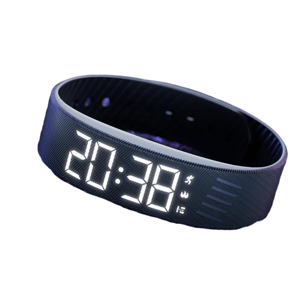 LED Digital Alarm Clock Watch Waterproof Snooze-proof Fitness Wristbands with Running Pedometer Adjustable Alarm Bracelet