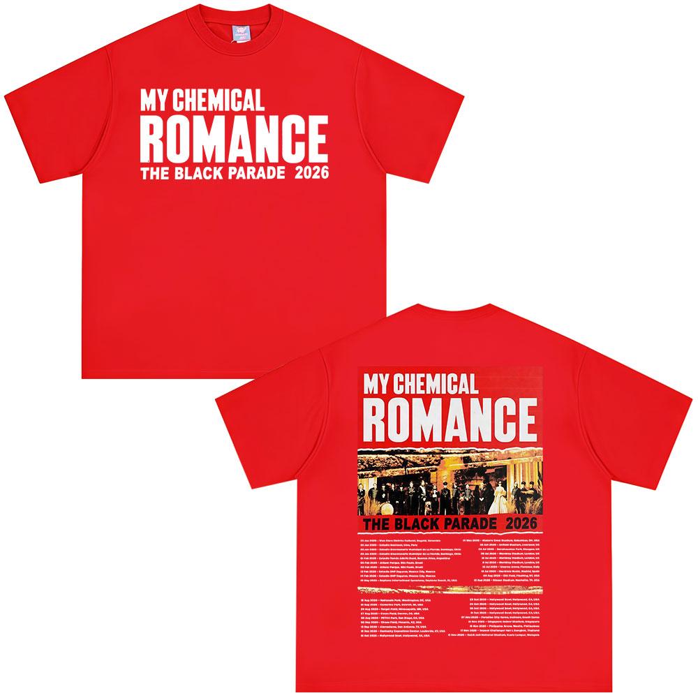 

Rock Band My Chemical RoUnisexce Tshirt The Black Parade 2026 Tour Tshirts Unisex Women Clothing Fashion Vintage T Shirt Streetwear S