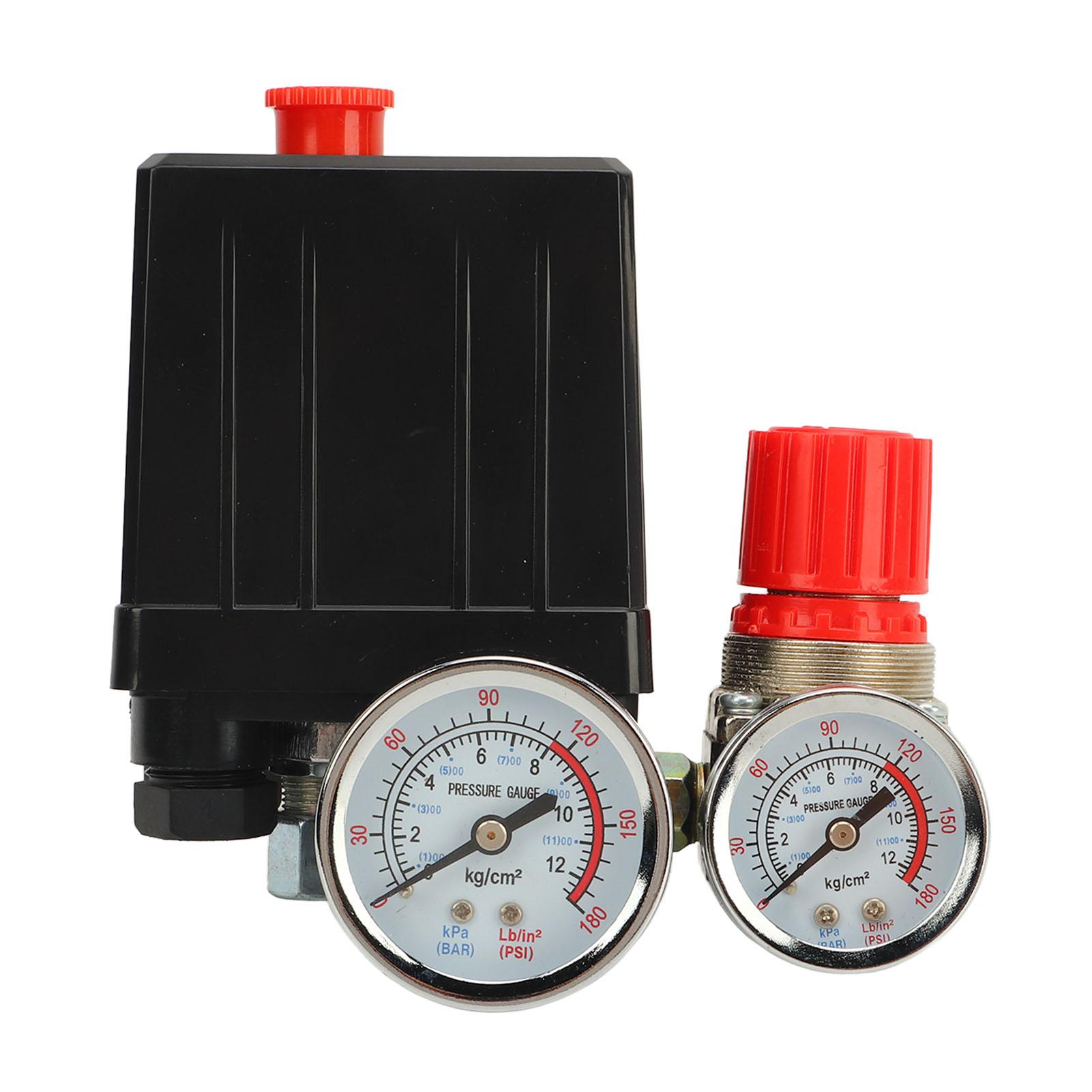 

Реле тиску повітряного компресора Контролер кульового крана 0180PSI з манометром для заміни