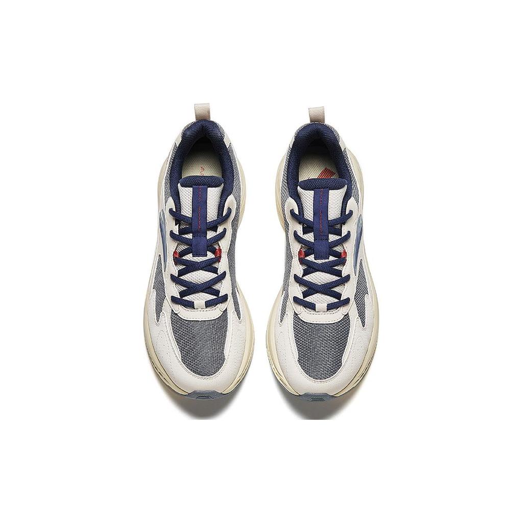 New Anta Wear Resistant Low Top Retro Running Shoes Men's White Gray 912345595-3