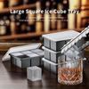 1Pcs Ice Cube Trays Large Size Flexible 6 Cavity Ice Cube Square Molds with Lid for Whiskey and Cocktails, Keep Drinks Chilled