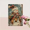 2D Flat 12x8 Inch Vintage Christmas Snowman Metal Tin Sign Rustic Wall Plaque Durable Farmhouse Decor for Living Room Coffee Shop Garage Garden