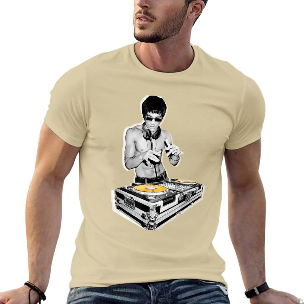 Bruces Dj Vintage Deejay Party Kung Fu Fan Music Lover Shirt Tshirt Tops Graphic Shirts Vintage T Shirt Unisex