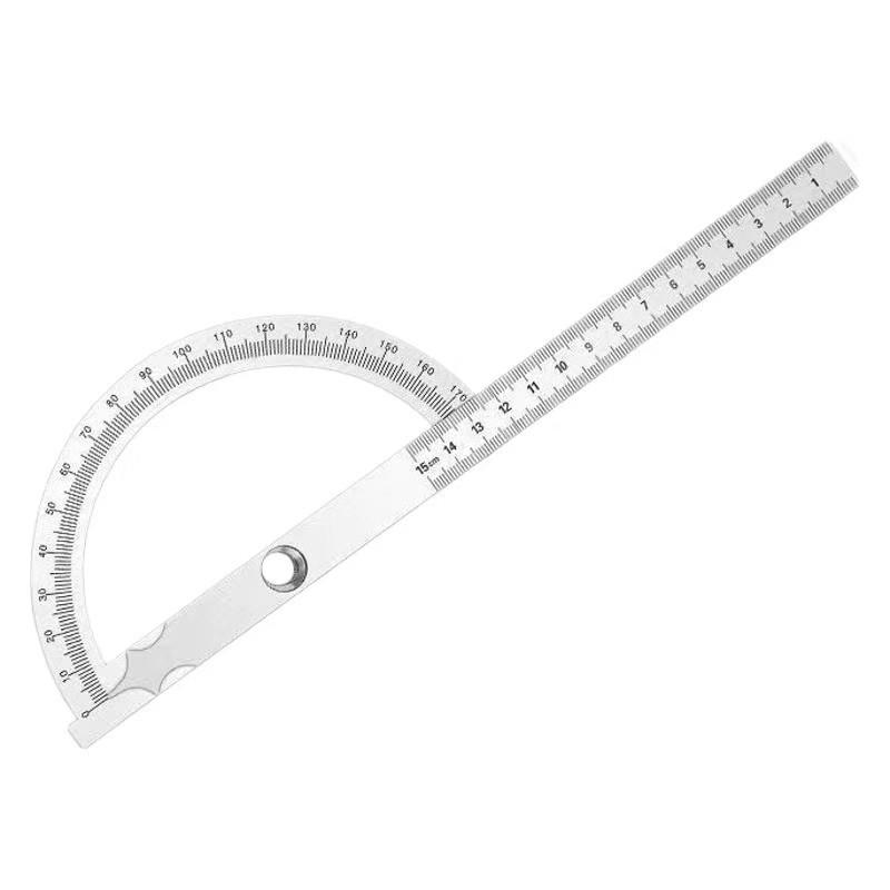 180° Stainless Steel Semicircle Protractor Angle Ruler for Precision Drawing and Measuring