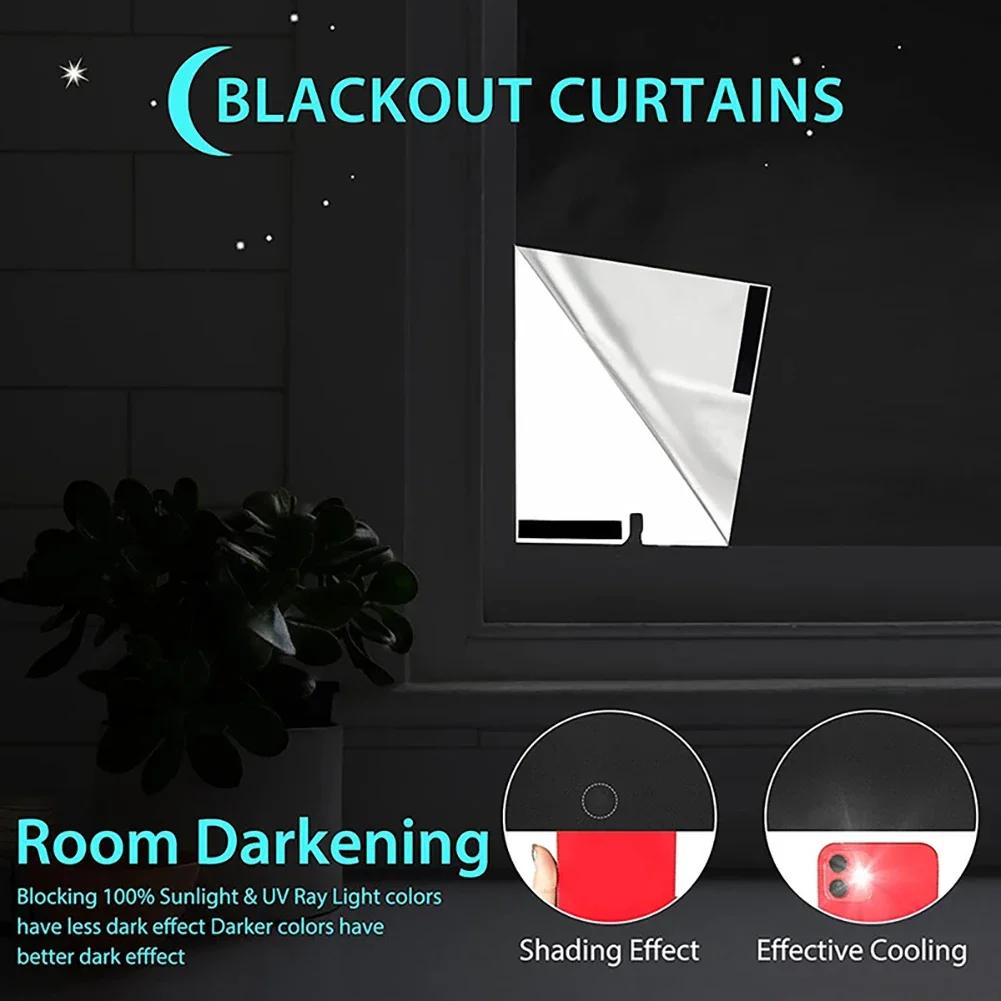 1Pc Detachable Reusable Cost-effective Blackout Oxford Blackout Curtains Blackout Windows Privacy Film DIY Sunshade Curtains