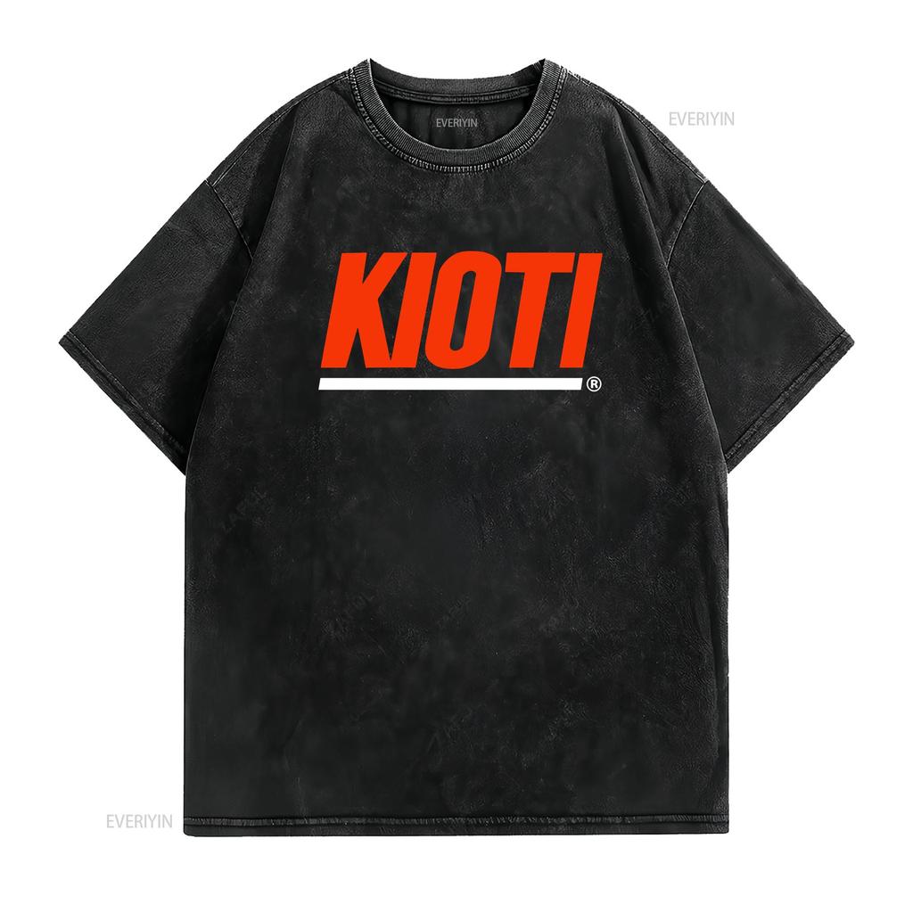 Kioti Tractor Logo Men's Black T Shirt Size S To 3XL Vintage Washed Versatile Comfortable Breathable Stretched Designer Clothes
