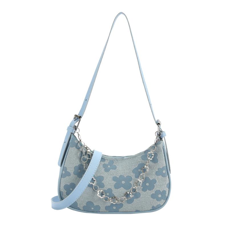Jacquard cloth summer small bag women's 2025 new casual armpit bag women's chain single shoulder baguette women's bag