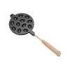 Nonstick Walnut Cookie Maker Pan Baking Tool with Wood Handle for Nut Waffles and Pastries Aluminum Alloy Kitchen Mould