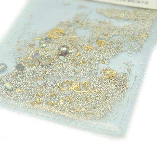 

Ногти Хрустальные бриллианты Пикси Металлические бусины Украшения для ногтей Икра DIY Инструмент Шпильки для ногтей Аксессуары 6 г с подвесной этикеткой бежевый