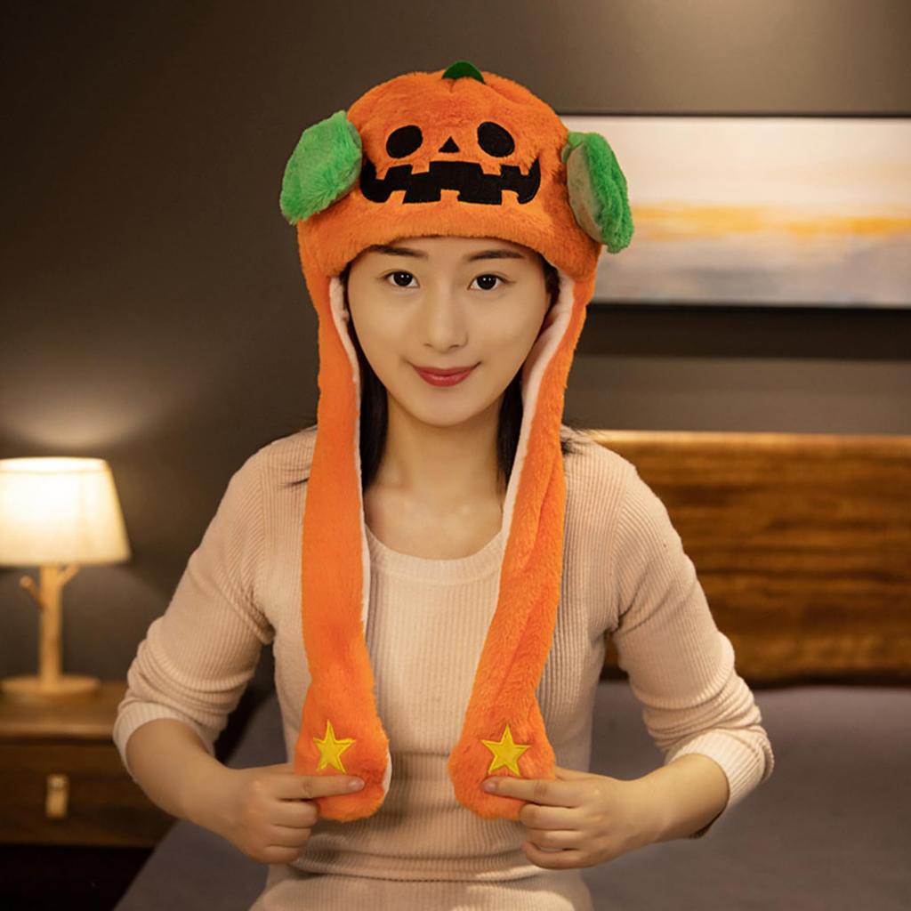 Formemory Halloween Hut mit beweglichen Ohren, Kürbis, Teufel, Geist Kostüm, Pikopiko Ohren, Cosplay Kopfbedeckung, Weihnachten, Niedlich, Lustig, Beliebt, Instagram,
