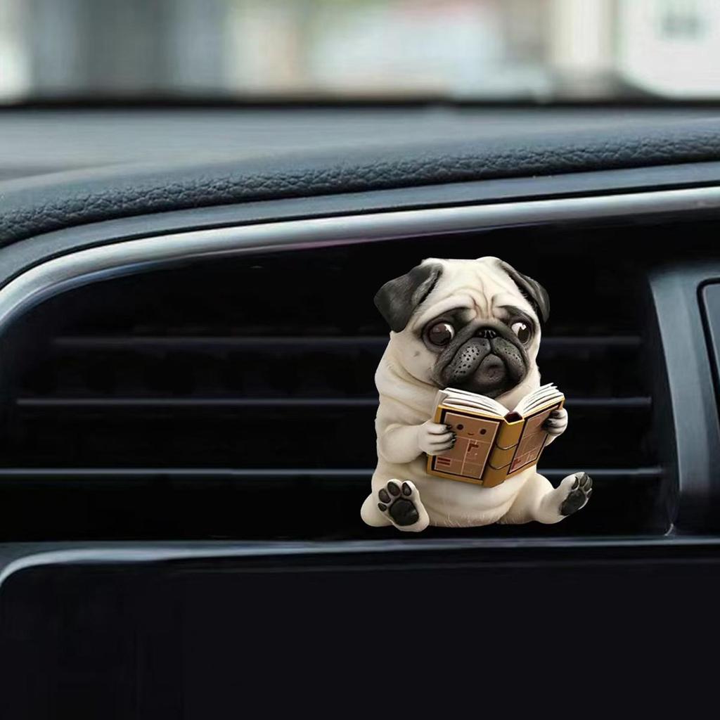 Car Air Freshener Vent Clip Air Vent Dog Car Fragrance Diffuser 2D Acrylic Aromatherapy Diffuser Long-Lasting Scent Vehicle
