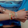 Bonbo Silver Smile Coin String Bracelet Knot Bracelet
