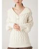 Lily Brown Sailor Collar Cable Knit LWNT245056 White Women's