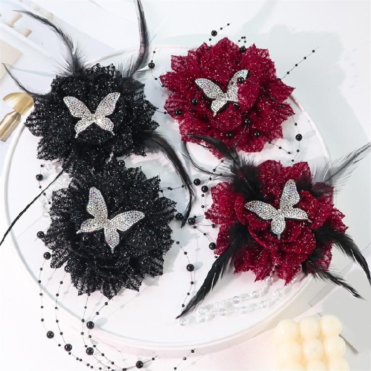 Sewing Appliques Butterfly Lace Flower for Handmade Project Scarves Brooch Hat