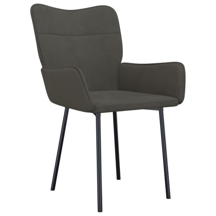 VidaXL Chaises de salle à manger 2 pcs Gris foncé Velours 344821