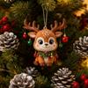 Dřevěná vánoční ozdoba sob roztomilý kreslený jelen dekorace na stromek ručně vyráběná slavnostní závěsná dekorace na Vánoce domácí párty