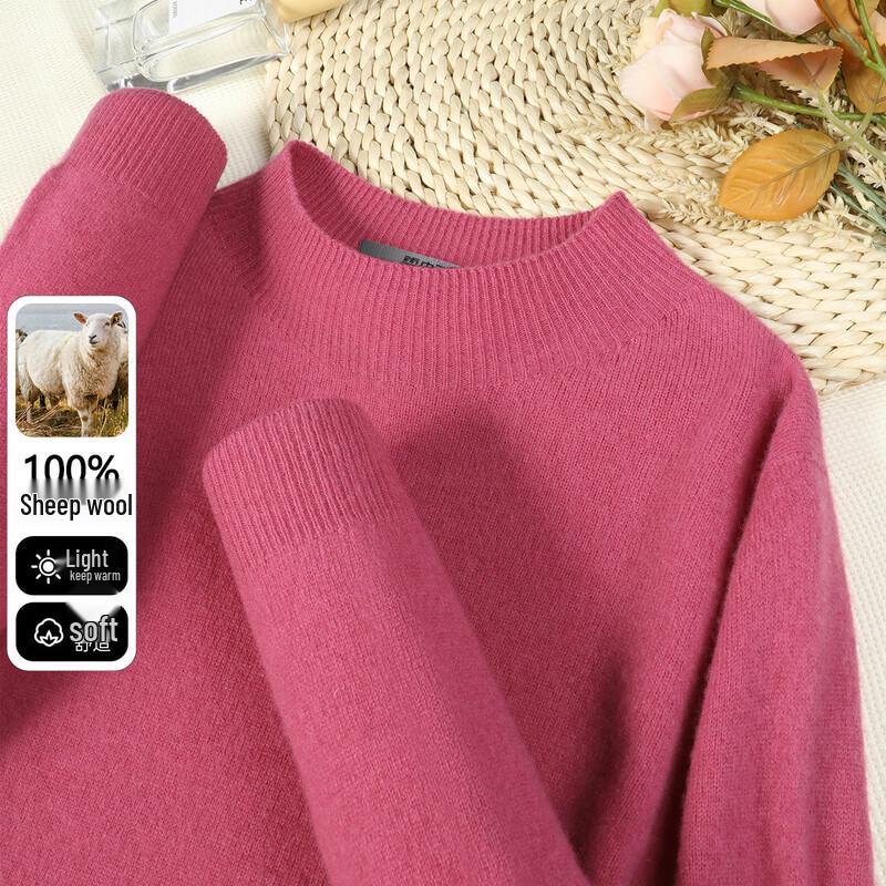 

Snowflying Women s 100% Merino Wool Semi-High Collar Sweater L