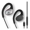 Avantree Resolve-L - Wired Open-ear Earphones with Lightning Connector, with Microphone [MFi Certified], In-line Control & Over-ear Hook, Compatible
