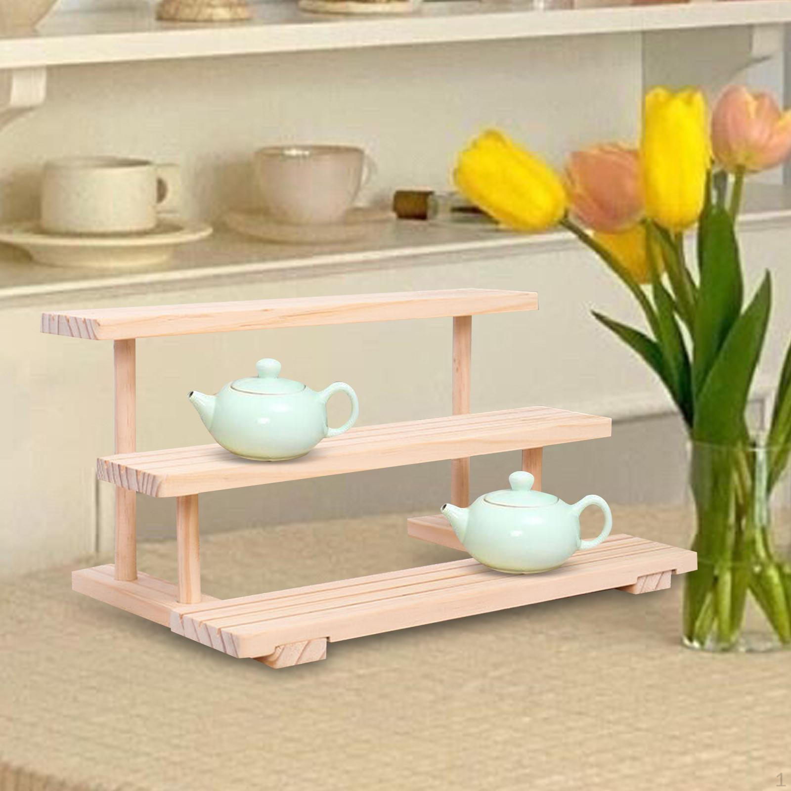 

Деревянный дисплей, стойка, органайзер для ювелирных изделий, стеллаж для хранения, настольная подставка для коллекционных предметов, витрина 3 Layer_Wood Color