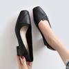 Fashion Women's Thick Heel Shoes Trendy Versatile High Heels Sexy Squaretoe Comfortable Pumps Fashion Elegant Ladies Shoes Zapatos Mujer