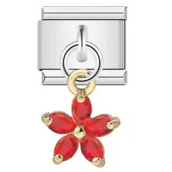 Подвеска Цветок с Пятью Лепестками, Итальянский Шарм, Браслет из Нержавеющей Стали