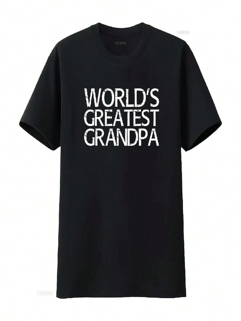 World S Greatest Grandpa T Shirt Father Day Vintage Washed Homme Top For Everyday Wear Streetwear Stretched Soft Breathable