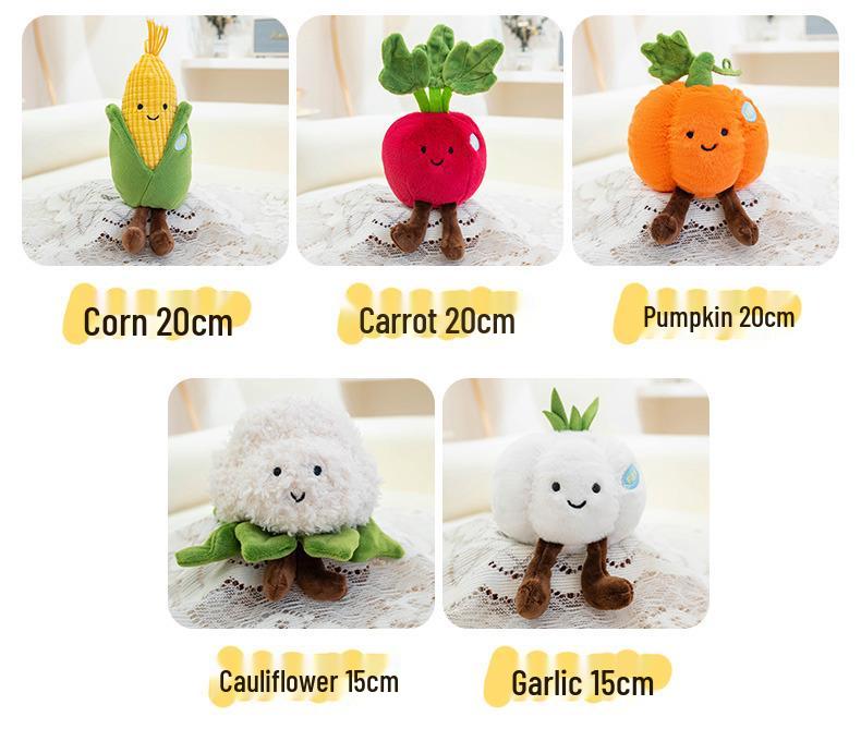 Eco-friendly Vegetable Plush Toy: Red Umbrella Mushroom & Eggplant Doll for Restaurant Decoration