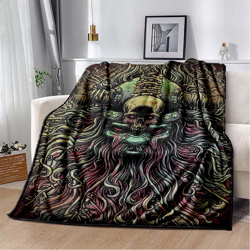 3D Viking Odin Valhalla Nordic Mythology Symbols Blanket,Soft Throw Blanket for Home Bedroom Bed Sofa Picnic Office Travel Cover