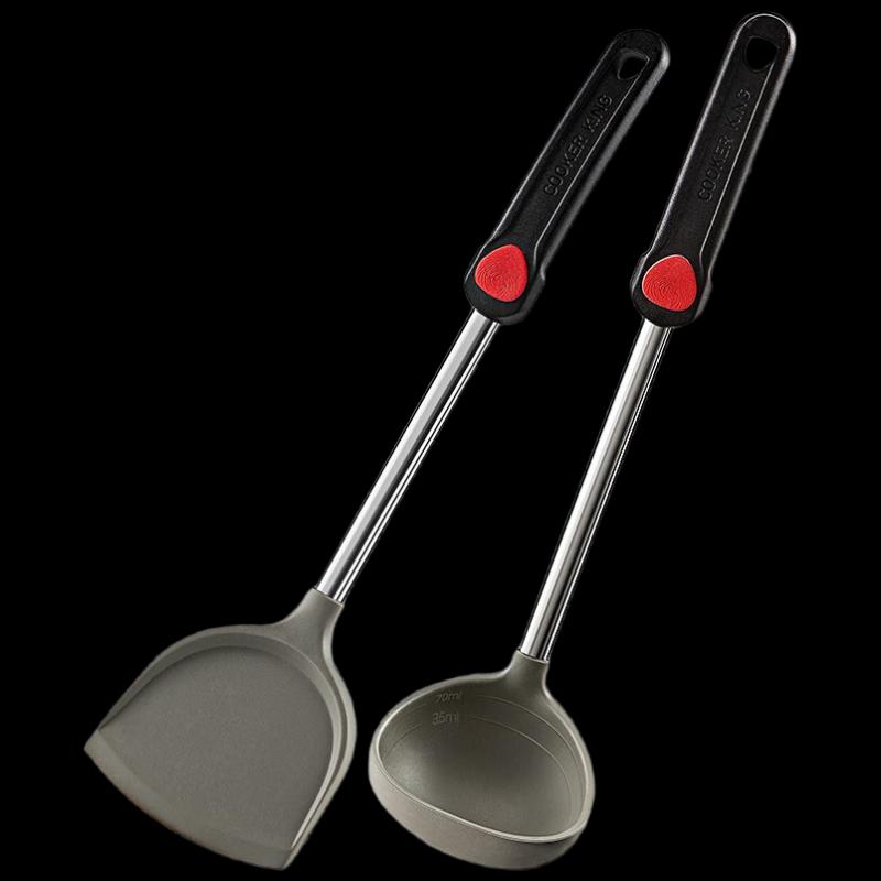 COOKER KING Red Dot 2-Piece Spatula & Spoon Set