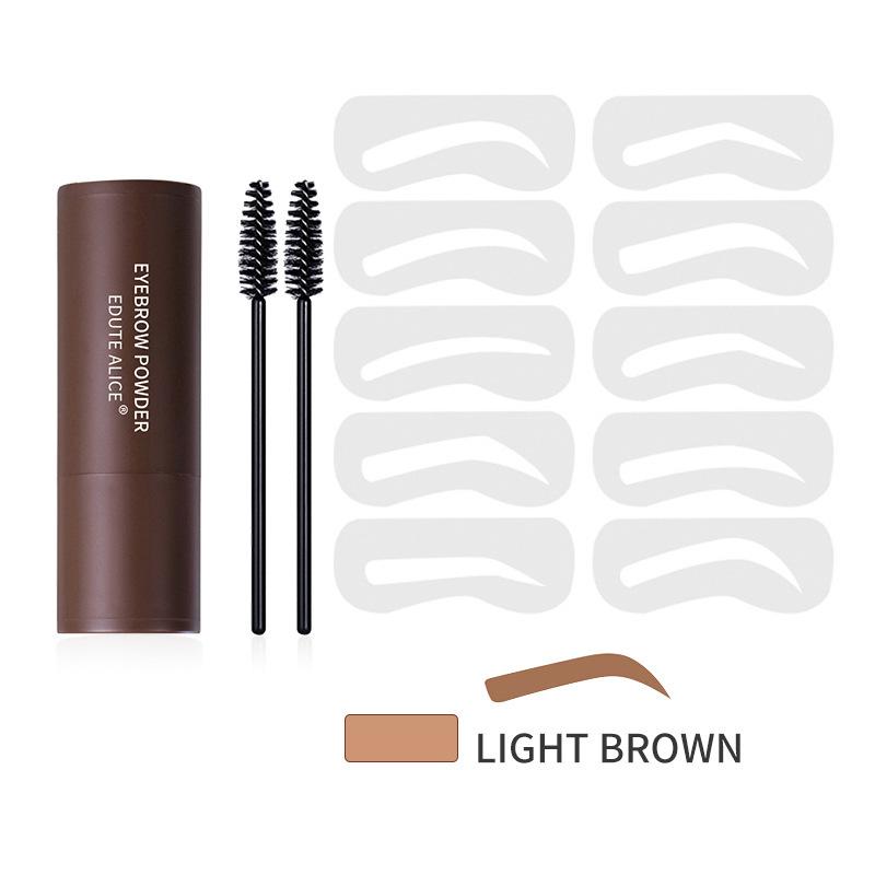 Waterproof & Smudge-Proof Eyebrow Stamp Kit with Contouring Powder, Stencil, Brush, & Hairline Powder.