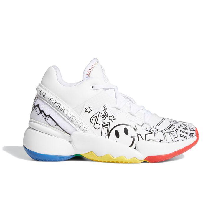 adidas DON. Numărul 2 Determinarea Copiilor Mici Asupra Negativității Adidași pentru Copii Alb Încălțăminte-Alb Roșu G57972