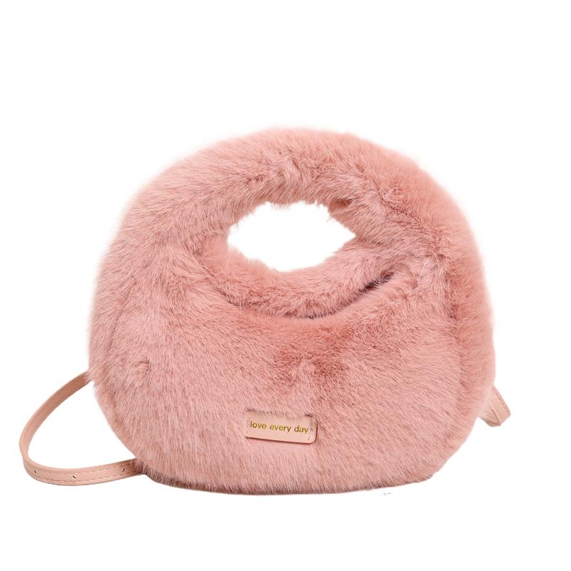 Nové vzory pro ženy, plyšové kabelky z umělé kožešiny, módní dámské malé ramenní crossbody tašky, zimní ležérní taška přes rameno, půlměsíc, hobo kabelky pro ženy