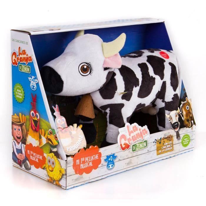 Bandai - peluche avec son zenon farm cow lola -94502-94502