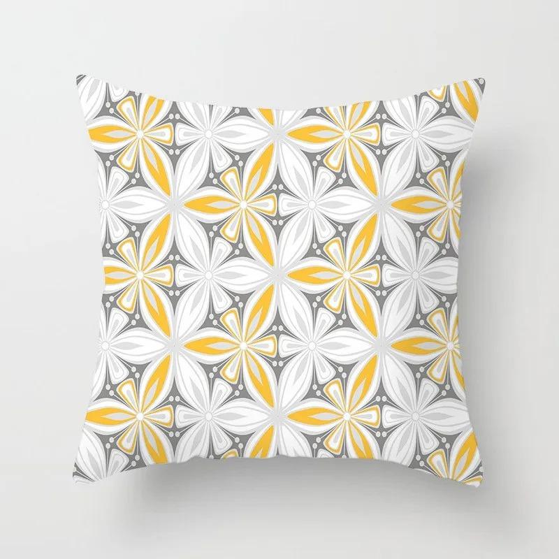 Yellow Flower Pillowcase Office Living Room Home Pillowcase Car Ornaments
