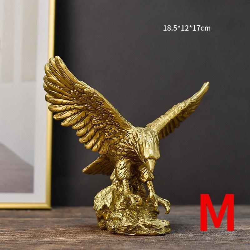 Eagle Resin Golden Eagle Statue Art Animal Model Collection Ornaments Wine Cabinet for Home Office Desktop Feng Shui Decor Gifts