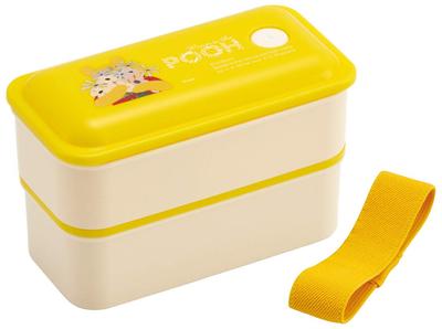 Skater Lunchbox, Silberionen, antibakteriell, flauschige Verpackung, integrierte 2 Etagen, 550 ml, Winnie Puuh, Blooms, Disney PALW6AG Ag+