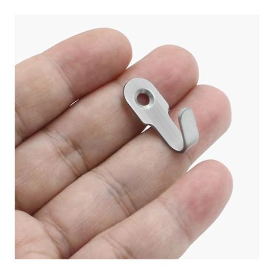 4 Durable Stainless Steel Wall Hooks Are Suitable for a Variety of Surfaces. Comes with Screws and Adhesive, Easy To Attach To Your Bathroom Towel