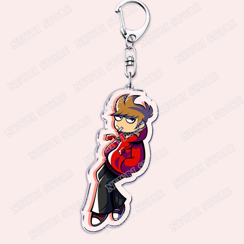 Popular Eddsworld Tord Keychains for Accessories Bag  Anime Comic Ringo Edds Meme Keyrings Jewelry Gamers Fans Friends Gifts