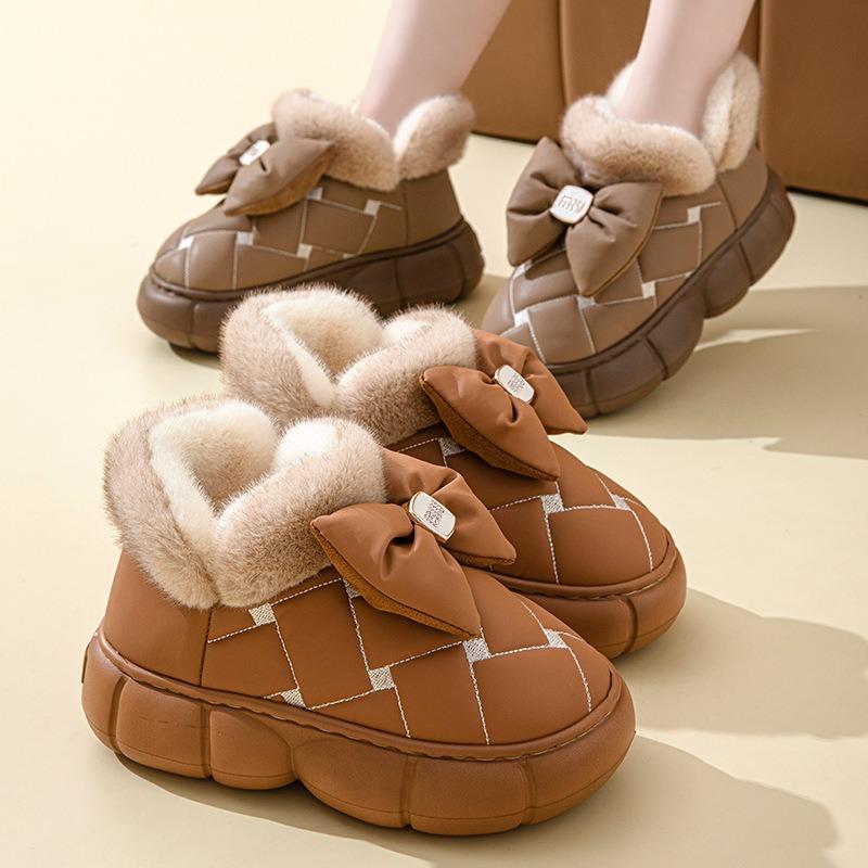 Nová zimní taška na patě bavlněné boty dámské vysoký podpatek tlustá podrážka voděodolné a protiskluzové vnitřní domácí teplé módní bavlněné boty venkovní nošení