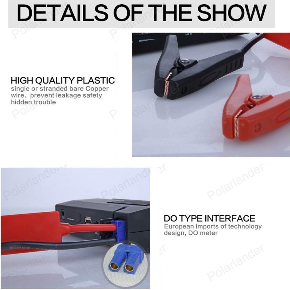 Jump Starter Starting Emergency Lead Cable Alligator Clamp Clip System For Car Truck