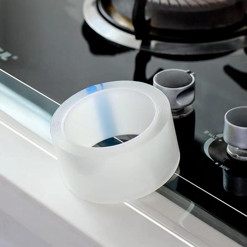 Transparent Waterproof Anti-Mold Kitchen Tape: Single-Sided Acrylic Sealing Sticker, Oil and Stain-Proof for Sinks and Grout.