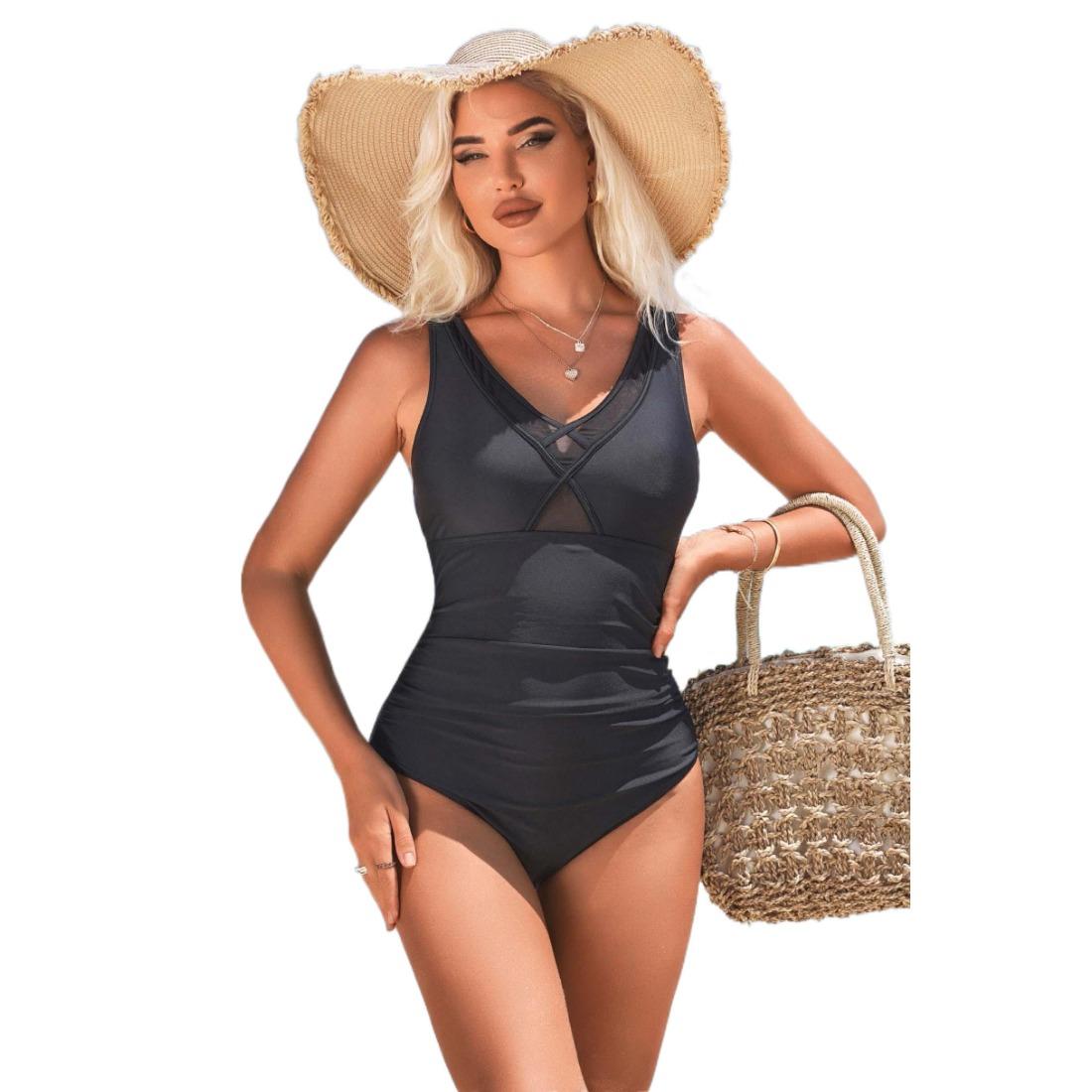 

Charmleaks цельный купальник женский нагрудный крест с V-образным воротником купальный костюм сексуальное монокини купальники S-XL M