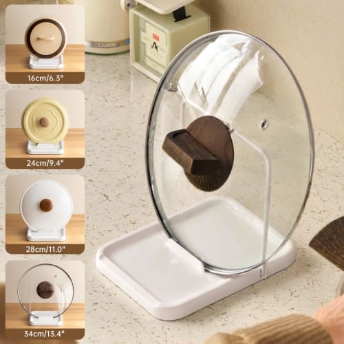 PAVSTINE Foldable Ladle and Pot Lid Stand, Ladle Rest, Pot Lid Rest, Chopstick Holder, Non-Slip, Rust-Resistant ABS Ladle Stand, Approx. W14 X D19 X H