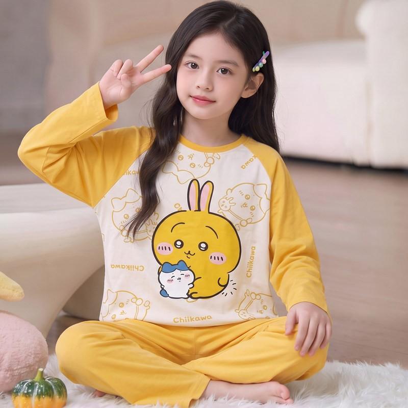 100% Cotton Girls Long Sleeve Pajama Set Princess Style Thin Sleepwear Kids Ages 8