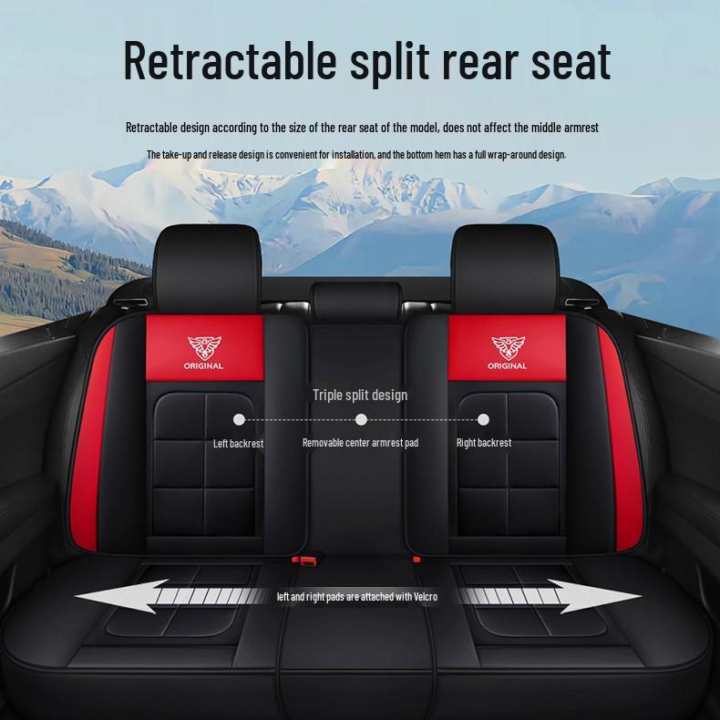 Universal Full-Surround Leather Car Seat Covers - Breathable, Wear-Resistant, Dirt-Resistant, Four-Season, for Five Seats.