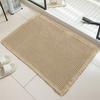 Waffle Bath Mat Absorbent Non Slip & Soft Bath Mats for Bathroom Floor Machine Washable Bathroom Rugs with Tassels Rubber Backed