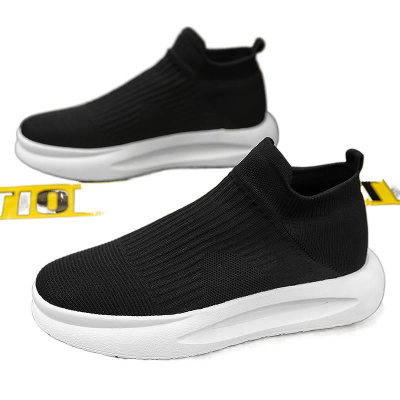 Summer new mesh breathable thick-soled sports lightweight soft-soled black socks shoes