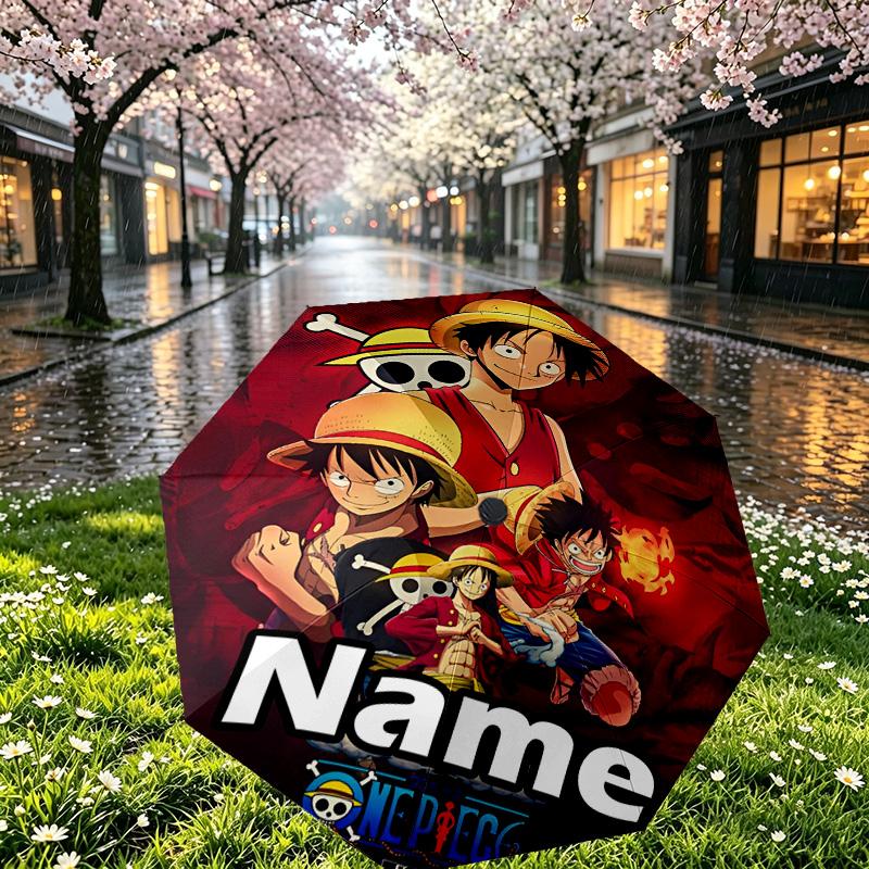 Custom Name Personalized One Piece Print Umbrella, Auto Open Close, 8‑Rib Sturdy Frame, Commute Camping Hiking Use, Birthday Gift