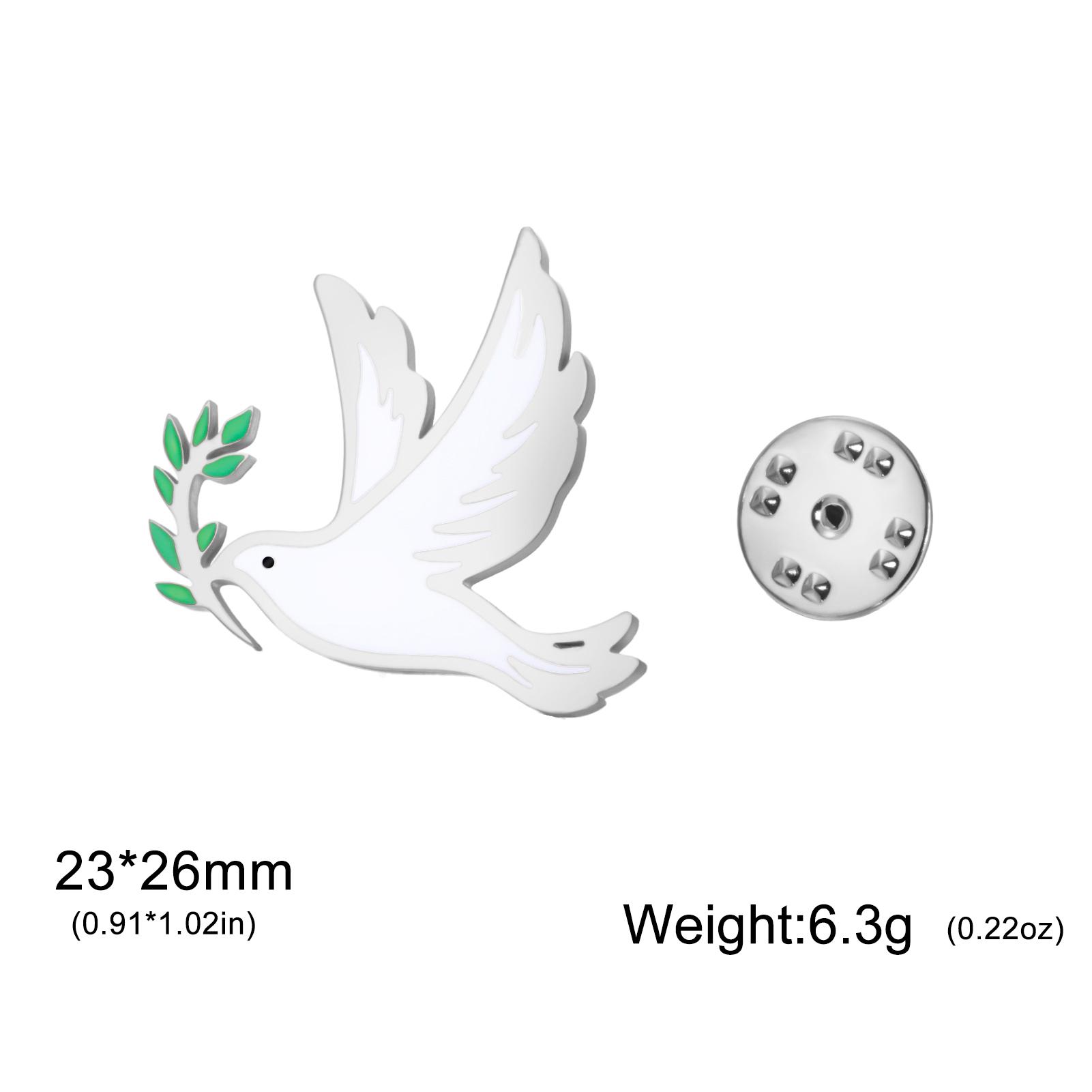 Teamer Enamel Dove Of Peace Brooch For Women Men Lapel Pin Olive Branch Badge Suit Accessories Symbol Of Peace Gift 2026 New