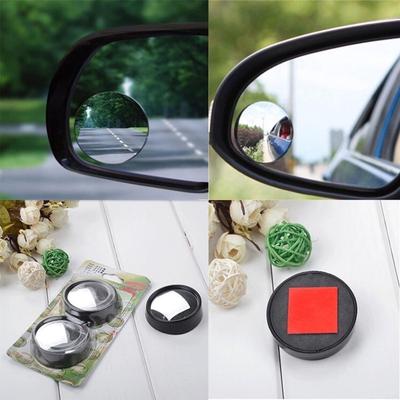 2pcs Auto Car Mirror Tauck Small Round Mirror Blind Spots 360-degree Wide-angle Rearview Reverse Aux